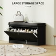 thumbnail image 4 of HOMCOM Banc à Chaussures avec Tiroir Rabattable, Coussin, 8 Paires pour Entrée Noir, 4 of 10