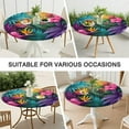 thumbnail image 7 of Colorful Tropical Leaf Pattern Round Fitted Tablecloth with Elastic Edge,Dining Table Cover Waterproof,Outdoor Round Tablecloth for Camping,Dining,Indoor and Outdoor, 7 of 7