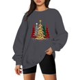 thumbnail image 2 of Gibobby Sudadera Navidad mujer Navidad Mujer Casual Manga Larga Impreso Sudadera Suelta Cuello Redondo Y 2 K Sudadera Blusa(Gris oscuro,XG), 2 of 4