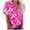 Pink, variant on DianGeFu Women’s Plus Size Short-Sleeve Button-Front Camp Shirt,Fashion Women's Regular Casual Comfort Hawaii Printed Short Sleeved BlousesTop,Purple,S