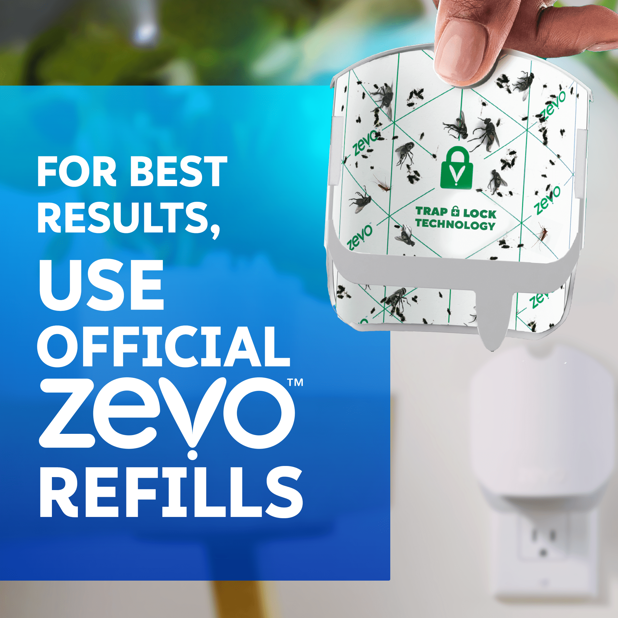 Zevo Compact Flying Insect Trap Refill - 2 Compact Refill Cartridges