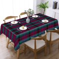 thumbnail image 3 of Alma College Tartan Rectangular Tablecloth 55"x70" with Lace Edge, Washable Durable Table Cover for Dining, Indoor Outdoor Home Restaurant Decor, 3 of 5