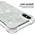 thumbnail image 4 of Compatible with iPhone X Case, iPhone Xs Case Glitter Luxury Cute Love Liquid Quicksand Clear Soft TPU Girls Women Stylish Bumper Shockproof Protective Case for iPhone X/Xs Sliver YB, 4 of 12