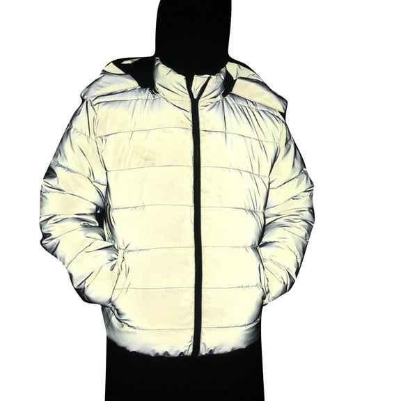 Daolelai Men's and Women's Long-Sleeved Casual Hooded Reflective Jacket