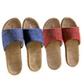 thumbnail image 3 of Nvzi Flax Tatami Slippers No Slip Indoor Slippers Open Toe sandals (SIZE:37-38,Purple), 3 of 4