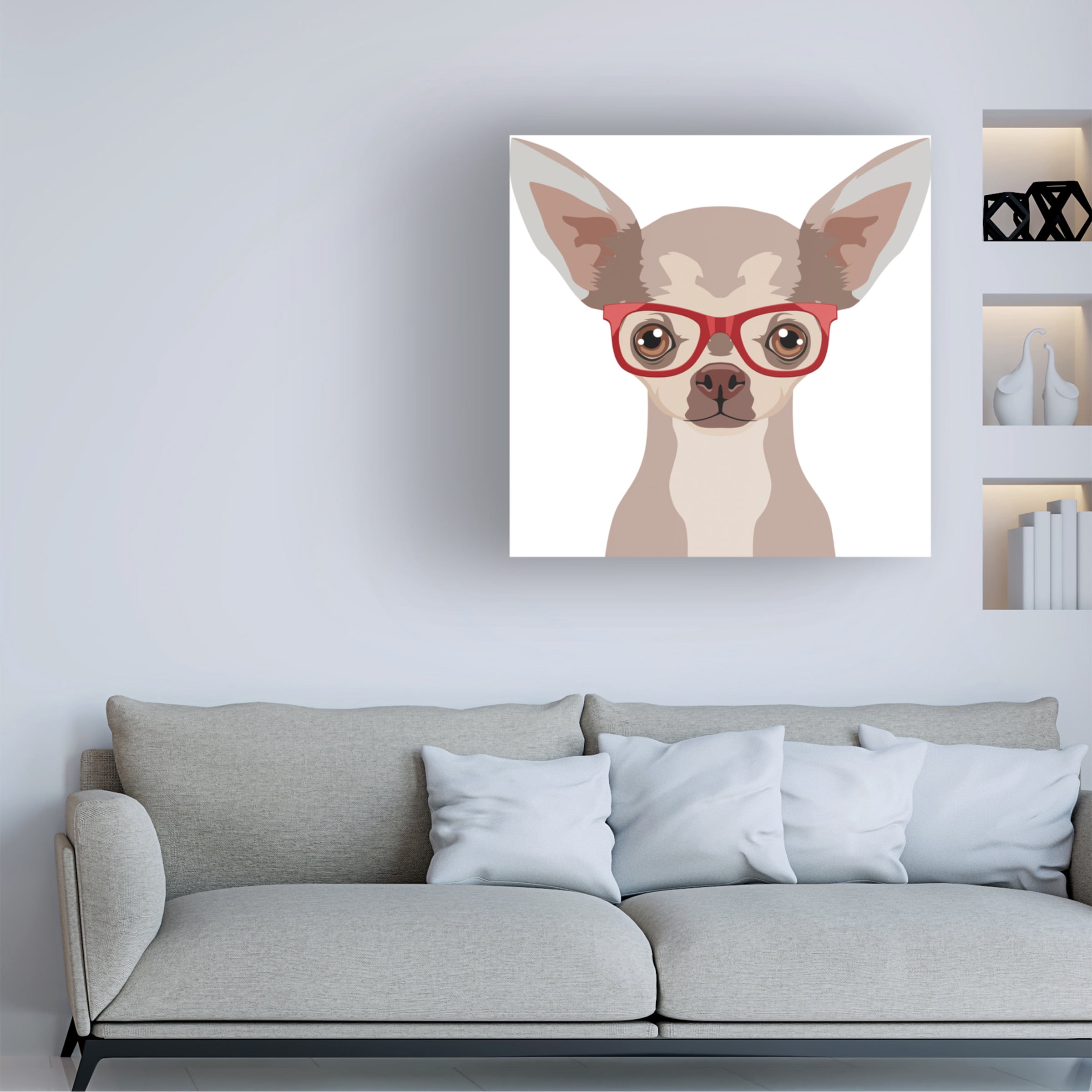 Furbaby Affiliates 'Chihuahua Wearing Hipster Glasses 2' Canvas Art