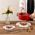 thumbnail image 7 of SKYSONIC 2 pcs Watercolor Candy Cane Pot Holders Trivets, Heat Resistant Trivets,Christmas Lollipop Holly Cotton Thread Weave Mats for Hot Pads Pans Pot Bowl Teapot, 7 of 7