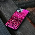 thumbnail image 4 of FINCIBO Soft Rubber Protector Cover Case for Apple iPhone 14 6.1" 2022, Hot Pink Glitter Sparkle With Black Pink Glitter Leopard, 4 of 5
