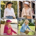 thumbnail image 6 of Sun Visor Hat – Wide Brim Soft Brim for Solar Protection – Lightweight Packable Ponytail Hat for Women Casual Outdoor Activities (Fluorescent Green), 6 of 6