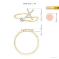 thumbnail image 4 of ANGARA Natural Capital "X" Diamond Initial Ring with Bezel-Set Aquamarine in 14K Yellow Gold for Women (Size-2.5mm) | March Birthstone, Anniversary, Jewelry Gift for Women | Natural Aquamarine Ring, 4 of 9