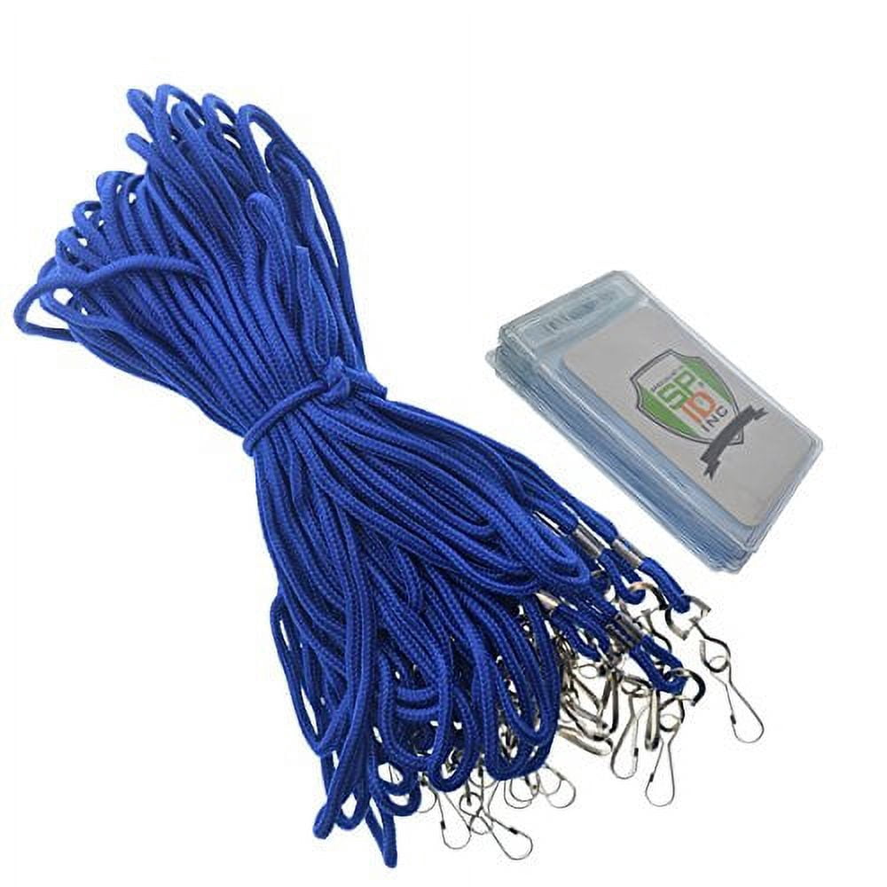 25 Pack of Premium Name Tag Badge Holders with Lanyards (Horizontal) by Specialist ID (Royal Blue)