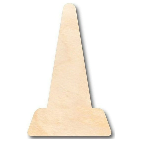 Unfinished Wood Traffic Cone Shape - Construction - Tool - Craft - up to 46" DIY 4" / 1/4"