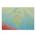 thumbnail image 1 of Mermaid Cutting Board, Soft Pastel Color Unusual Mermaid Fish Girl Listening to Ocean Sound in a Shell, Decorative Tempered Glass Cutting and Serving Board, Small Size, Coral Blue, by Ambesonne, 1 of 1