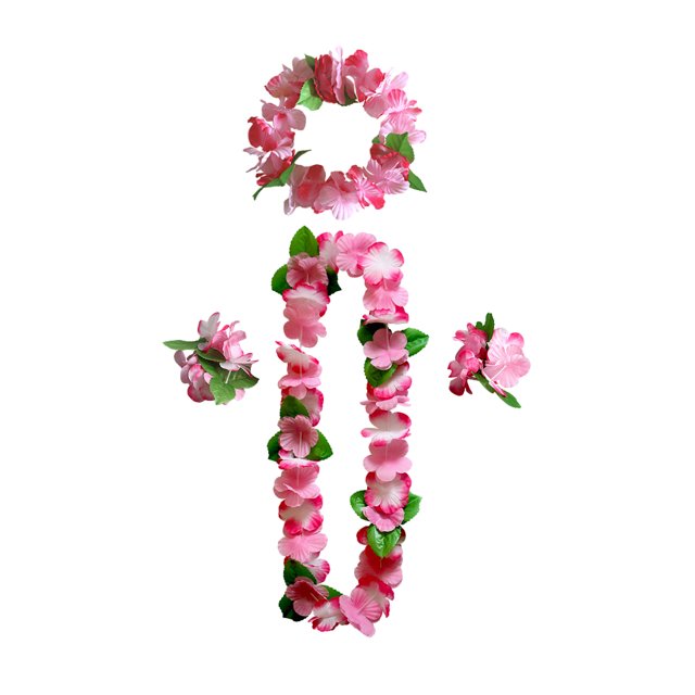 Leis hawaianos ecológicos Yuarrent 4x Aspecto realista Suministros para fiestas en la playa color 9