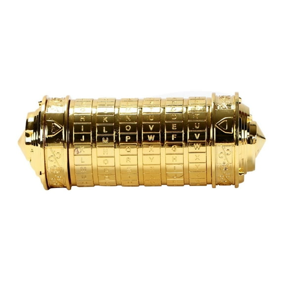Fiudx Cerradura Cryptex Da Vinci, Código Secreto Personalizable, Minicaja de Rompecabezas Coleccionable, Regalo Romántico de Aniversario, San Valentín, Sorpresa de Cumpleaños, Tamaño 6 X 6 X 15 Cm, I