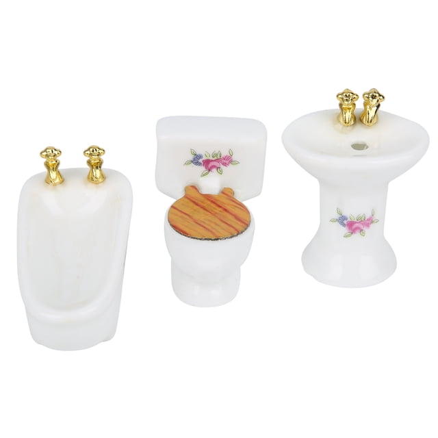 Juego De Baño De Casa De Muñecas De 3 Colores Diferentes, Bañera De Casa De Muñecas 1/24, Para Niños ANGGREK No