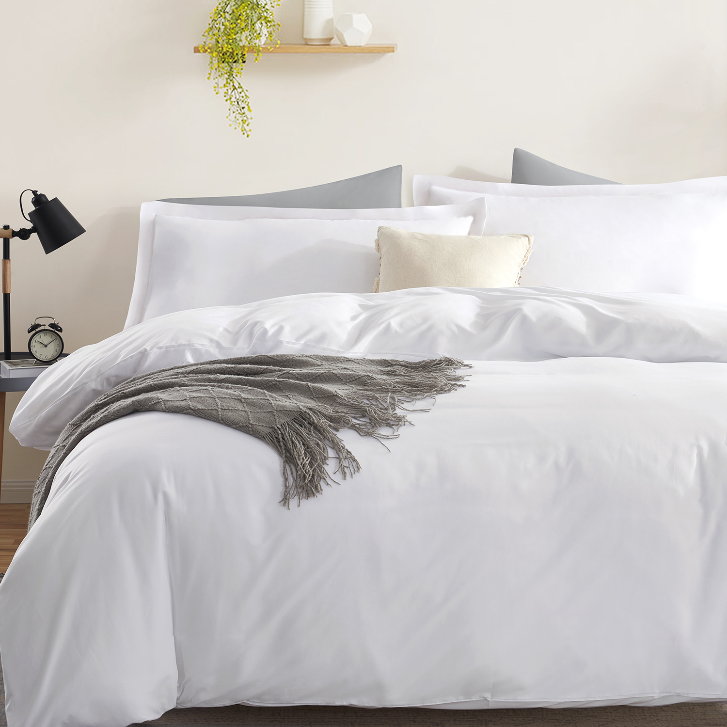 Virtu Luxury Microfiber Duvet Cover Set Queen White photo 3