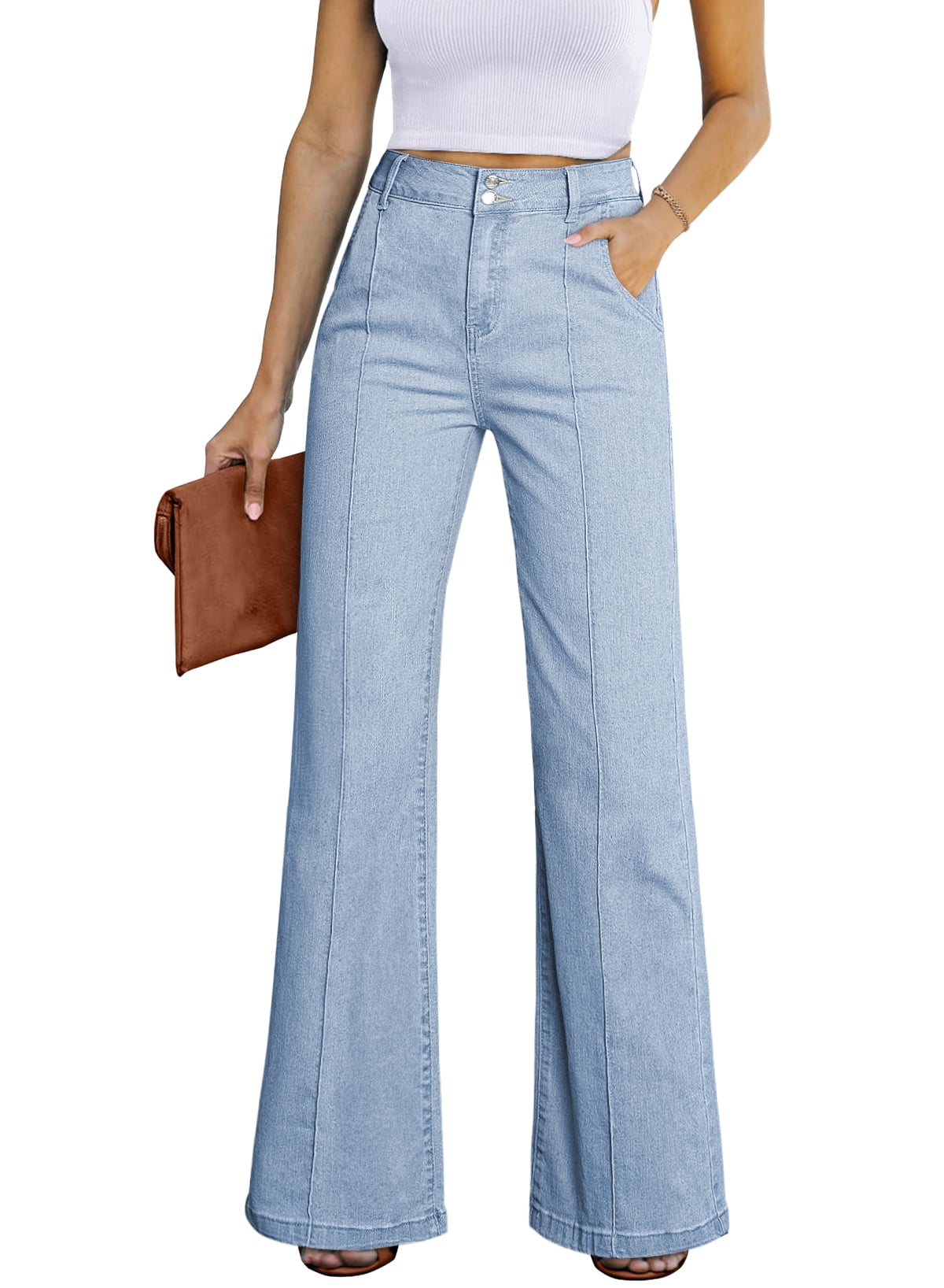 FARYSAYS Women's Boho Summer Jeans, High Waisted Wide Leg FARYSAYS Women's Boho Summer Jeans, High Waisted Wide Leg