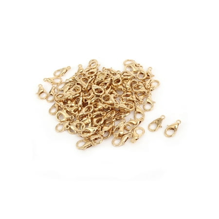 Bridal Clasp Bracelet - Unique Bargains Bracelet Chain Connectors Gold Plated Lobster Claw Clasps 12 x 6mm 100 Pcs