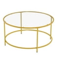 thumbnail image 2 of 90 x 90 x 45CM Round Coffee Table for Living Room, Modern Sofa Side End Table with Frame Glass Top , Easy Assembly and Clean, 2 of 5