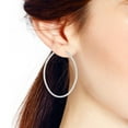 thumbnail image 5 of Large Modern Ovals .925 Sterling Silver Statement Big Hoop Earrings, 5 of 5