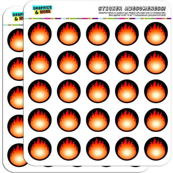 Fire Fireball 50 1" Planner Calendar Scrapbooking Crafting Stickers