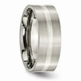 thumbnail image 4 of Two-Tone Titanium Ring Band Wedding Sterling Silver Flat, 4 of 6