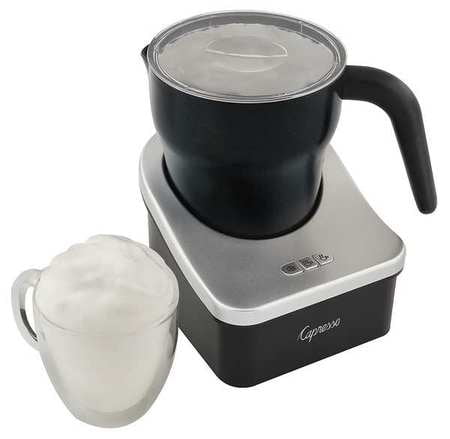 Capresso Automatic Milk Frother Froth PRO - Black/Silver 202.04: Electric Milk Steamer & Foamer, 600W, 1 Cup Capacity