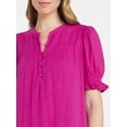 thumbnail image 5 of Time and Tru Women's Cotton Double Cloth Mini Dress with Drop Waist, Sizes XS-XXXL, 5 of 5