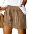 thumbnail image 2 of vigerkar Womens Summer Shorts Elastic Waist Pocketed Casual Quick Dry Pants Coffee, XL, 2 of 7