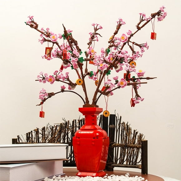 SALYWEE Nature Flower Bouquet Peach Blossom Building Block Set Holiday Gifts for Friend(992pcs)