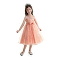thumbnail image 5 of TBWNWG Elegant Flower Girl Dress for Girls Sleeveless Mesh Birthday Party Gown with Bow Knot Detail,Size 5-6 Years, 5 of 5