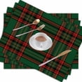 thumbnail image 2 of Red and Green Buffalo Plaid Placemats Set of 4 Christmas New Year Holiday Decoration for Dining Table Easy to Clean Kitchen Table Mats 18 X 12 Inch, 2 of 5