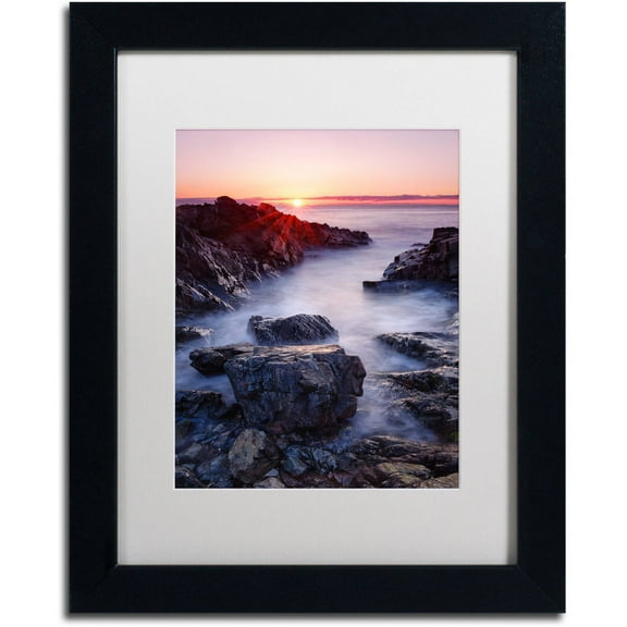 Trademark Fine Art "Marginal Way Sun" Canvas Art by Michael Blanchette Photography White Matte, Black Frame