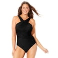 thumbnail image 3 of Swimsuits for All Women's High Neck Wrap One Piece Swimsuit, 3 of 5