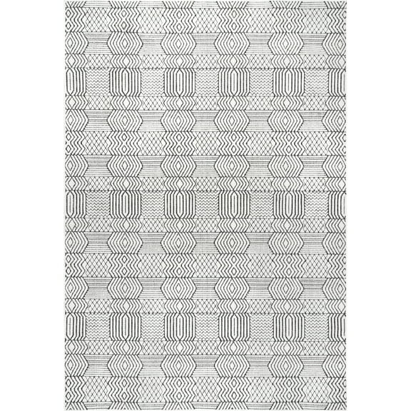 nuLOOM Stacey Textured Modern Geometric Indoor/Outdoor Area Rug, 6' 7" x 9', Gray