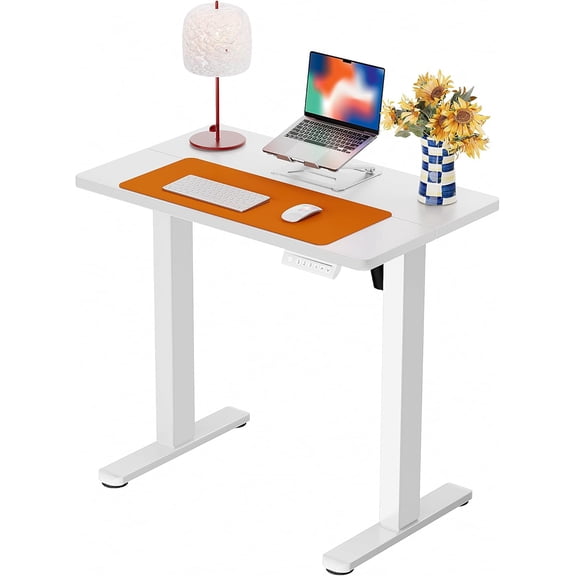 Height Adjustable Electric Standing Desk, 32 x 19 Inches Sit Stand Desk with Memory Presets, White
