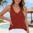 thumbnail image 2 of Gpoecd Camisoles Amples pour Femmes Mode Camisole Sans Manches Tricot Doux Côtelé Tenue Décontractée Extensible Basique Superposition Camisole pour Femmes Rouge,G, 2 of 4