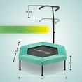 thumbnail image 2 of Machrus Upper Bounce 40" Mini Trampoline with Adjustable T-Shaped Handrail – Hexagonal Rebounder Fitness Trampoline for Kids & Adults- Green, 2 of 6