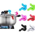 thumbnail image 1 of Elevador de tapa antisalpicaduras para olla de sopa, utensilios de cocina, soporte de tapa resistente al calor, mantiene la tapa abierta, excelentes ayudas de cocina y decoración, juego de 6 brillar Electrónica, 1 of 5