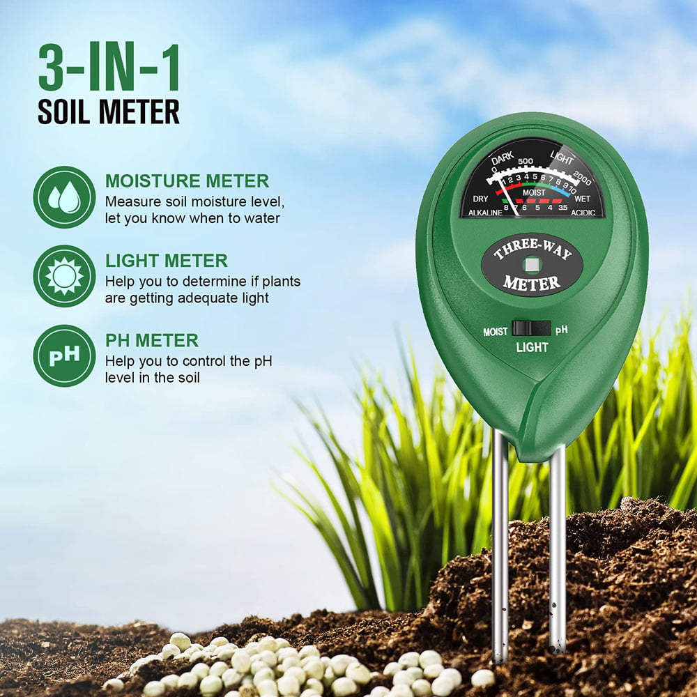 2020 Garden Soil Analysis Tester Hygrometer Moisture Acidity PH Light Meter Test 