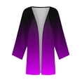 thumbnail image 5 of Lightweight Cardigans for Women Trendy Gradient Color Open Front Casual Summer Fall Long Sleeve Outwear Sun-protection (S, Purple), 5 of 5