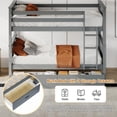 thumbnail image 6 of LAZZO Twin Over Twin Bunk Bed with Storage Drawers, Convertible Solid Wood Bunk Bed with Ladder & Safety Guardrail, No Box Spring Needed, Gray, 6 of 9