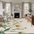 thumbnail image 3 of Daisy Floral Area&nbsp;Rug 8x10ft Spring Flowers Leaf Non-Slip&nbsp;Washable Square&nbsp;Rugs Soft Felt Indoor Floor Mat for Bedroom Kitchen Living Room Bathroom, 3 of 9