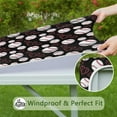 thumbnail image 6 of Black Baseballs and Hearts Pattern Square Fitted Tablecloth with Elastic Edge,Square Table Cover,Washable Elastic Table Cover for Home Kitchen Party Decor 34"x34", 6 of 6
