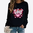 thumbnail image 2 of Amzcrzy Hauts pour Femmes Décontractés Col Rond Printemps Été Hauts Mode Imprimé Cœur d'Amour Saint-Valentin Chemises pour Femmes Classique Polyvalent Manches Longues Tee-Shirt Valentines, 2 of 3