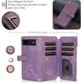 thumbnail image 4 of Wallet Case for Google Pixel 6a 5G, Vintage Premium PU Leather Cover Flip Case with Card Slots Magnetic Closure Zipper Pocket Kickstand Handbag with Hand Strap - Red Wine, 4 of 15