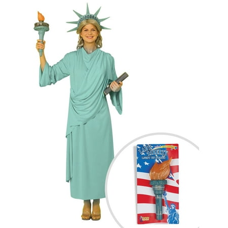 Women's Lady Liberty Costume and Light Up Liberty Torch
