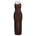 thumbnail image 6 of Sngxgn Women's Full Slips Long Spaghetti Strap Under Dress(Coffee,M), 6 of 8
