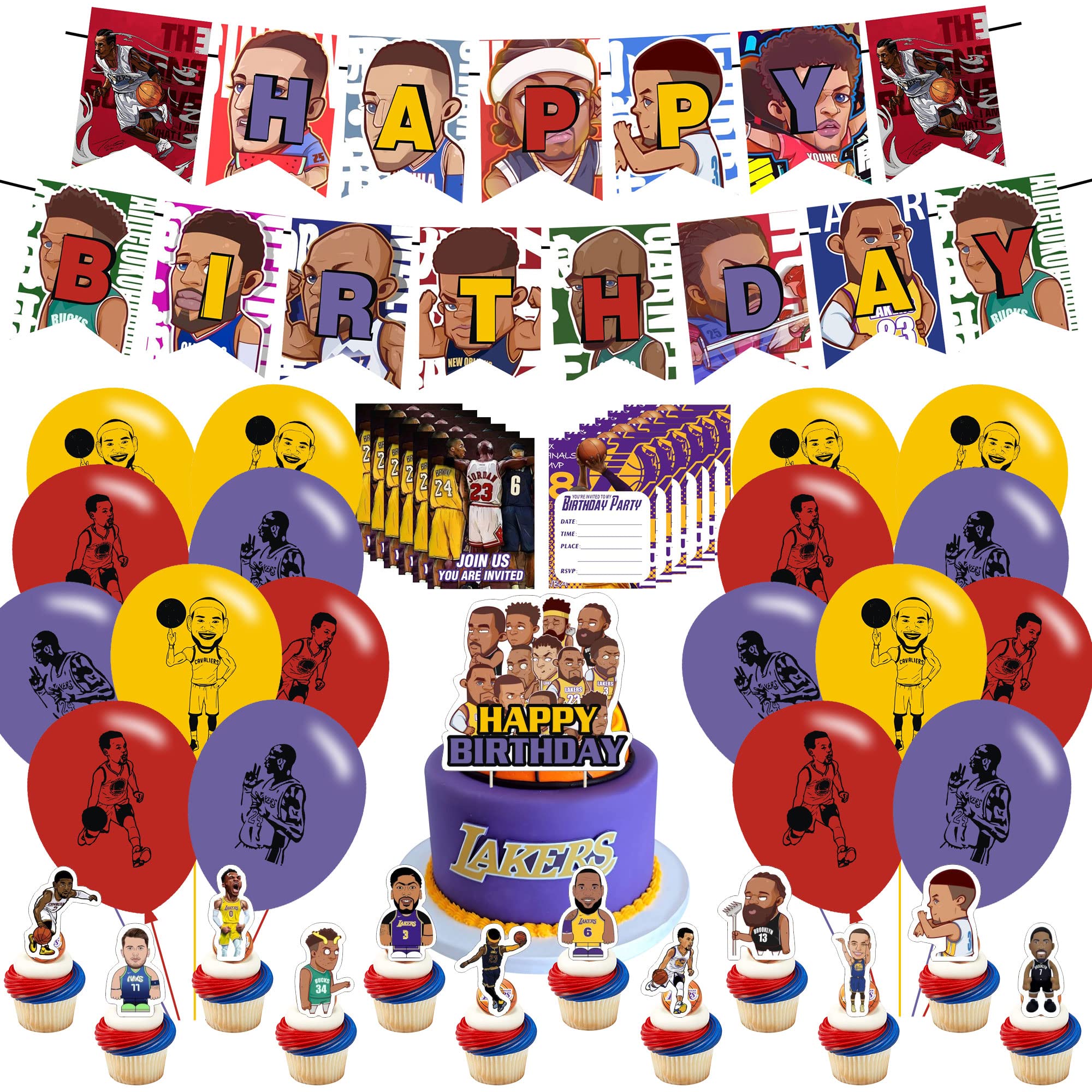 VASTLUCKY Basketball Party Decorations,Basketball Theme Party Supplies Set Includes Happy